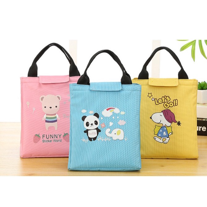 Tas Bekal Makan Siang Makanan Piknik Anak Lunch Bag Cooler KARTUN (GN15)