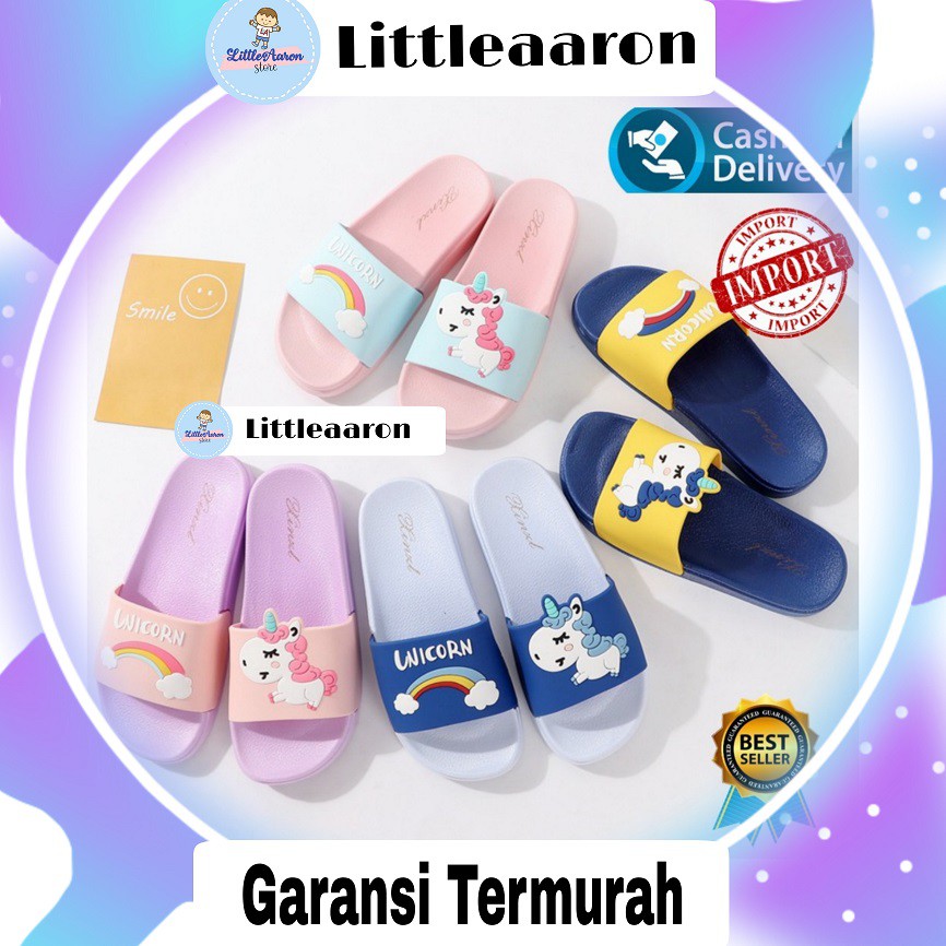 LittleAaron SANDAL UNICORN RAINBOW Sandal Anak Selop Karet Import Berkualitas 1-8 Tahun Sport Termurah Sendal Bayi Anak Cewek Cowok