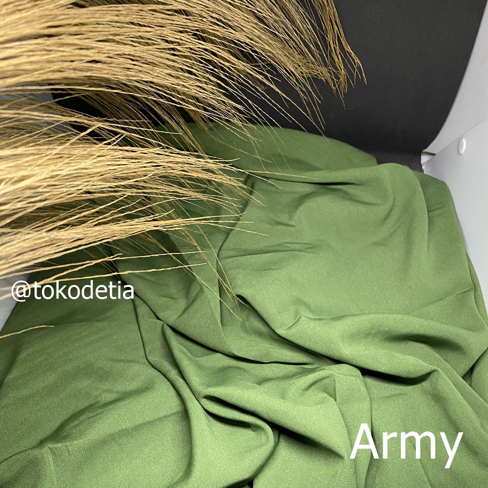 TERMURAH Kain Wolfis Grade A /  Wolpeach Premium /Wolvis Premium gamis tunik fashion-Army