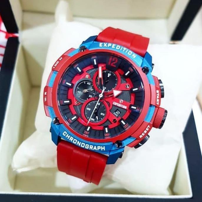 Jam Tangan Pria Original Expedition E6781 - E 6781 Red Blue Rr76Oyyq8F