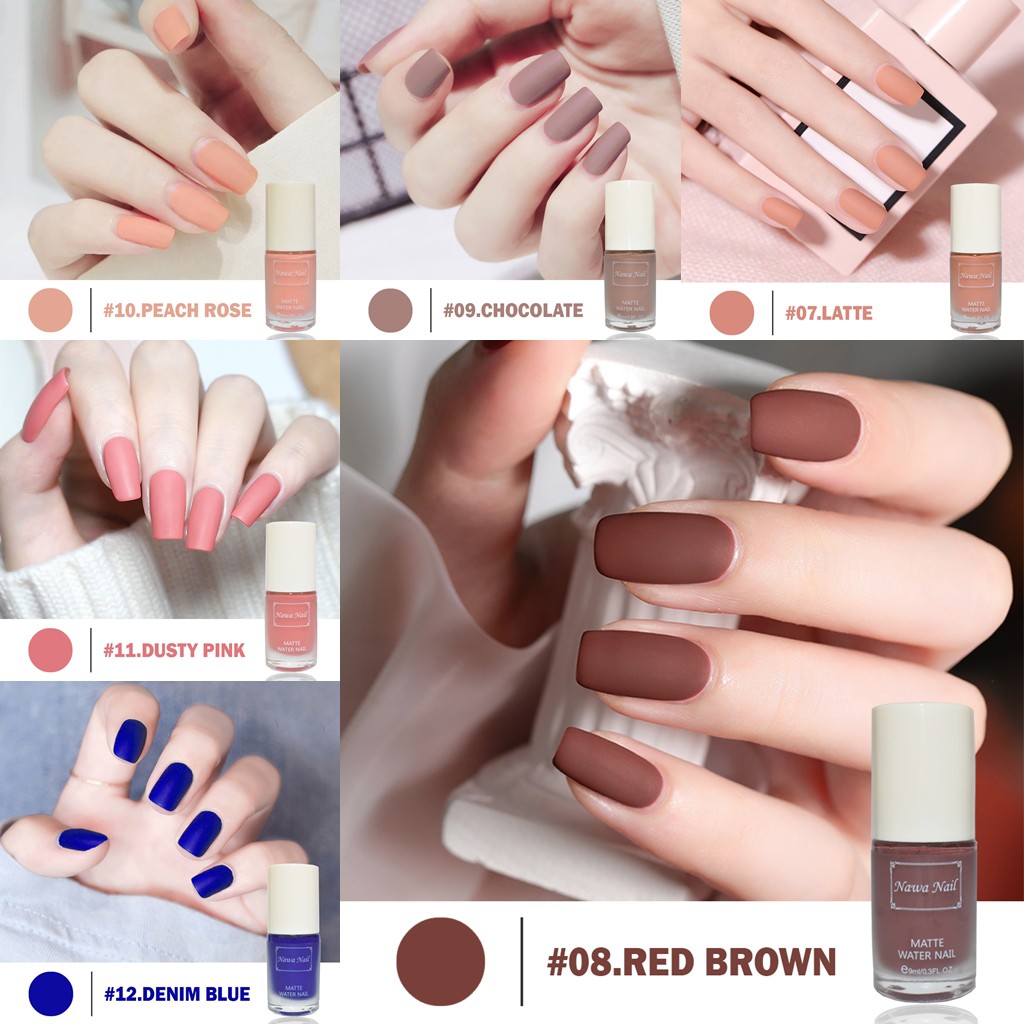 KUTEK MATTE NAWA 30 COLOR + VITAMIN STRAWBERRY / NAIL POLISH CAT KUKU KUTEK PELL OFF HALAL MUSLIMAH