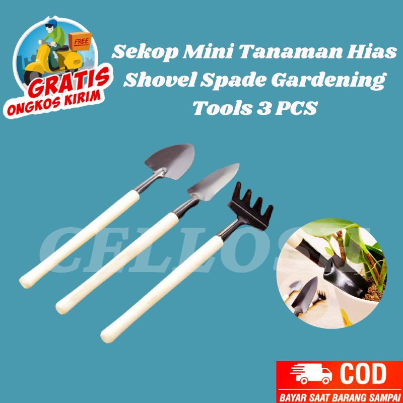 Sekop Taman Mini Tanaman Hias Shovel Spade Gardening Tools 3 PCS