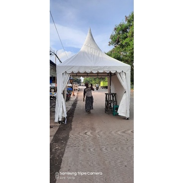 kain atap tenda kerucut 3x3 Bahan terpaulin tenda krucut