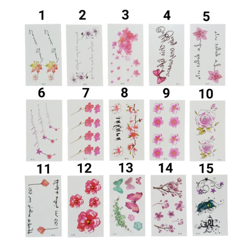 

TATTOO STICKER WATERPROOF / UKURAN 10 CM x 6 CM / HARGA SATUAN