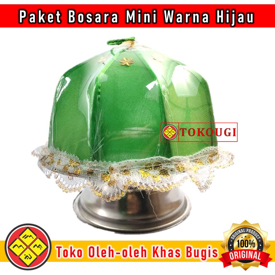 Bosara Mini Satu Paket Ukuran Piring Kecil Terbuat Bahan Stainless Penutup Warna Hijau