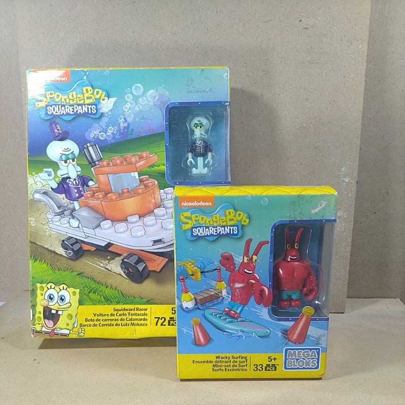 RARE megabloks mega bloks sponge bob spongebob square pants SQUIDWARD LARRY