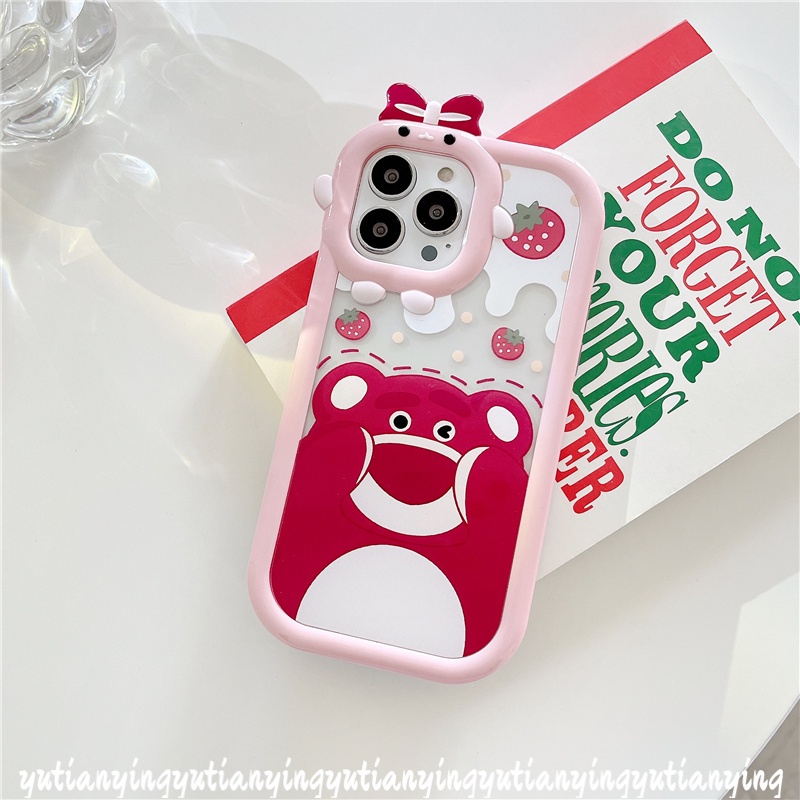 Case Desain Kartun Beruang Winnie The Pooh Strawberry Untuk VIVO Y35 Y22 Y12s Y15 Y12 Y21 Y12i Y15s Y15A Y01 Y20 Y50 Y33s Y21 Y21 Y21 Y21T Y21A Y11 Y21s Y1S Y21A Y33s