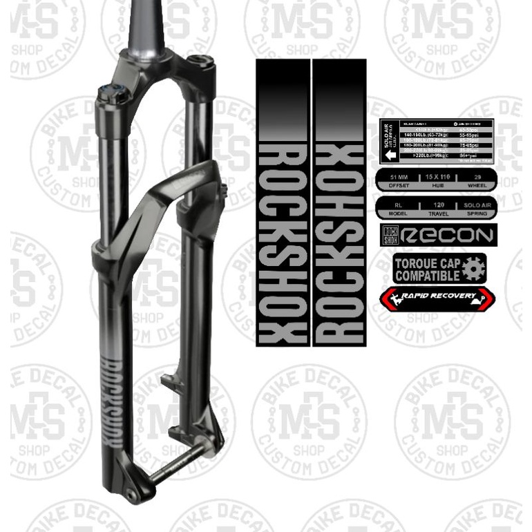 sticker decal fork mtb rockshox recon RL