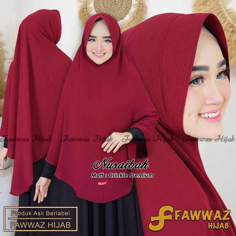 Khimar soft pet Nusaibah crinkle by fawwaz hijab kerudung