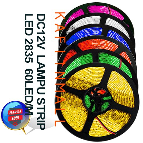 FULL 5M DC 12V LED STRIP 3528 IP55 WATERPROOF LAMPU PLAFON LAMPU ETALASE TAHAN AIR
