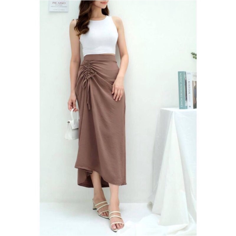 (bisa cod)/Rok Serut Crinklle | Rok Serut Casual Flowy | Korean Skirt