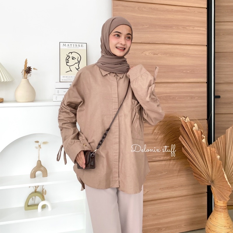 Olivie oversize kemeja serut