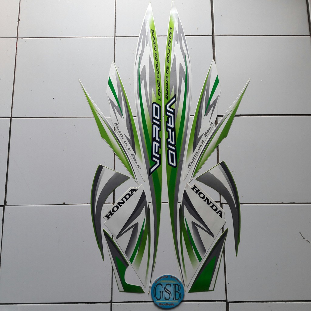 stiker motor vario cw 110 2012 putih hijau