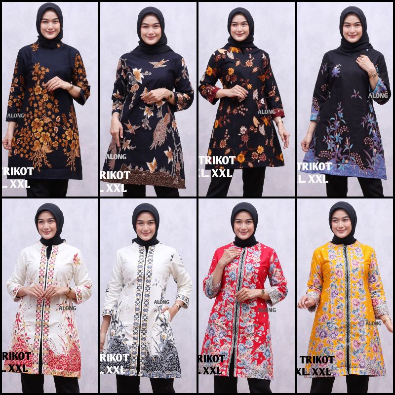 ATASAN TUNIK BATIK WANITA UNGGUL JAYA LAPIS FURING PURING TRIKOT M L XL XXL