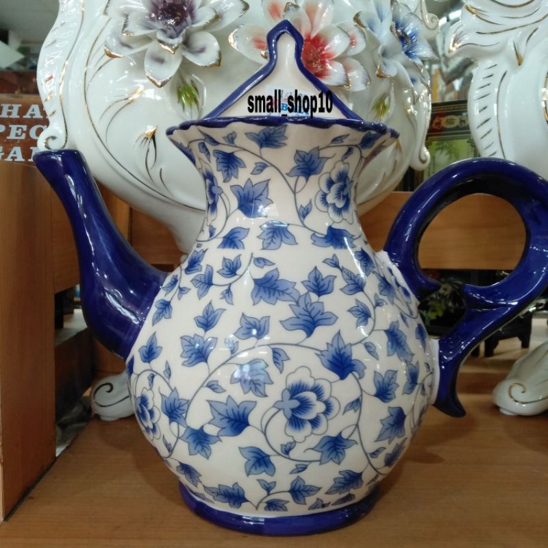 [Keramik biru putih] pot keramik tempel dinding