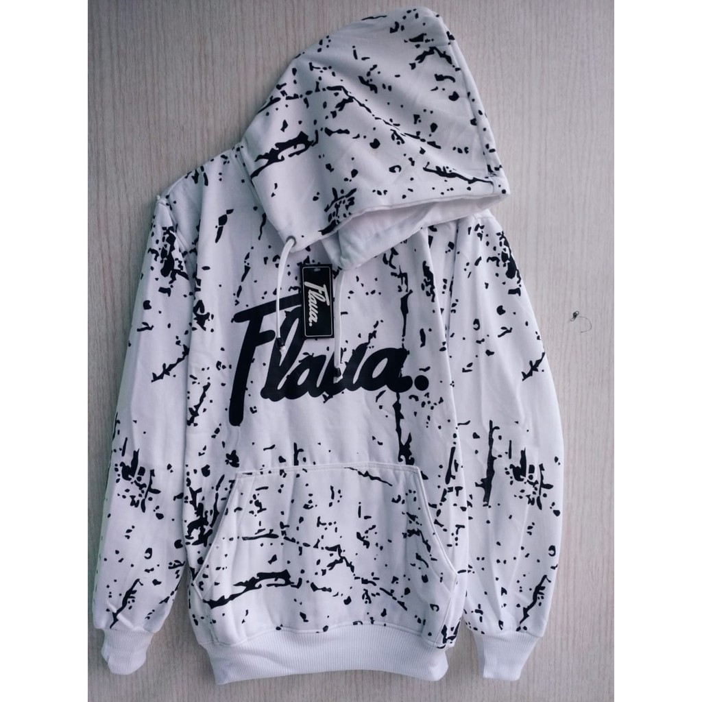 [[ Bayar Di Tempat ]] Sweater FLAVA full print HITAM Fleece Teball