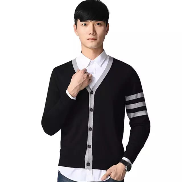 sweater cartigan_v_neck#hitam#rajutpria#sweterpria#cartiganrajut#rajutpria&amp;wanita#