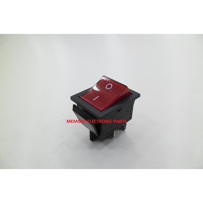 ROCKER SWITCH SAKLAR POWER KCD 30X25MM 4 PIN + LAMPU