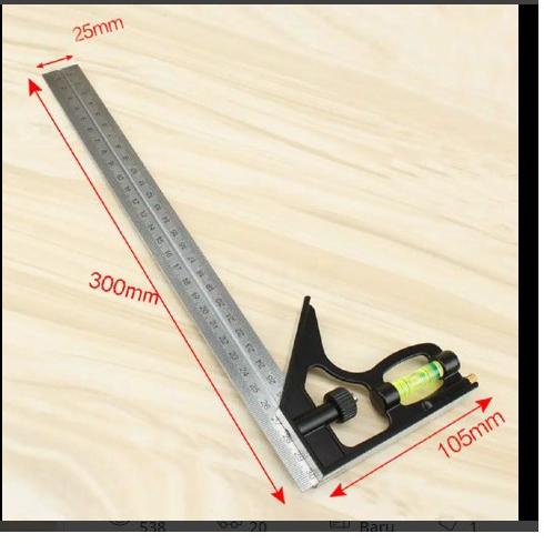 

Hot Sale Penggaris Siku Tukang Pasekon Kombinasi Adjustable Combination Square Siku Geser Waterpass