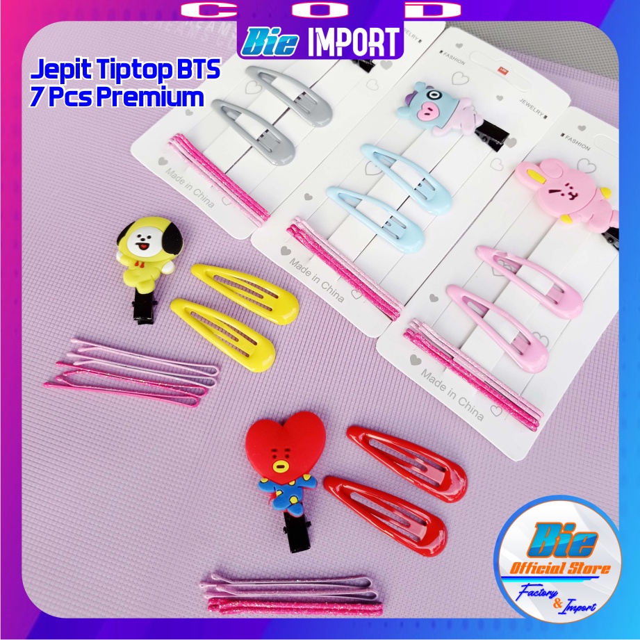 7 Pcs Jepit Rambut BTS Korea Premium Impor Best Seller