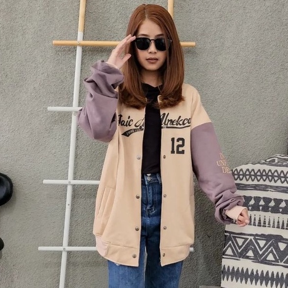 Outwear Wanita Terbaru Faicanekca 12 Baseball XXL Bahan Pleece Terbaru Ala korean Style