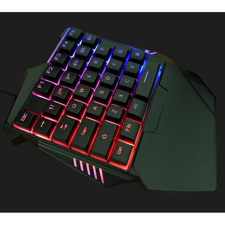 Keyboard Single Hand Gaming Semi Mechanical Rainbow Light Gaming Keyboard