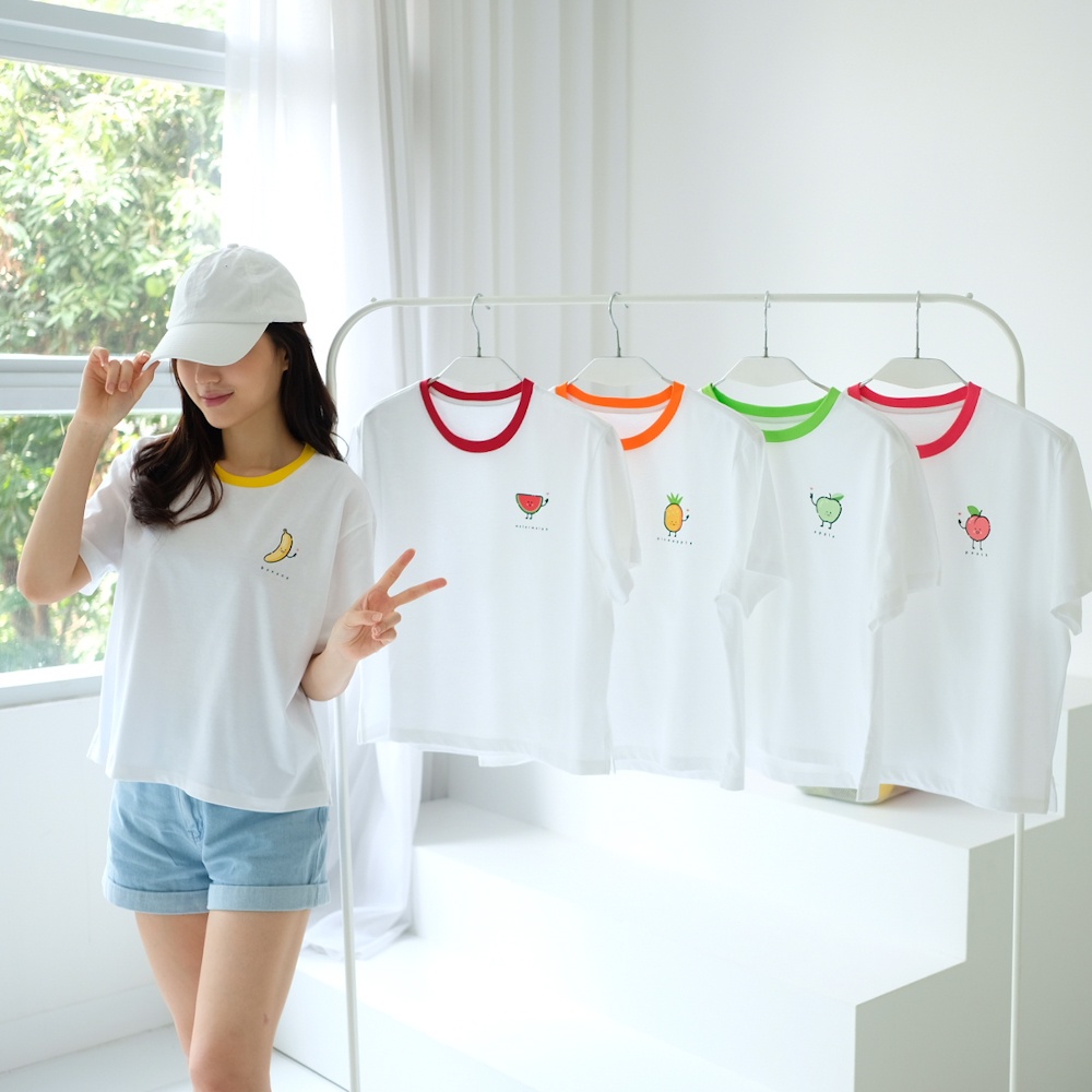 Kadaka T-0337 Tshirt Kaos Korea Fruits Super Cute Colorful