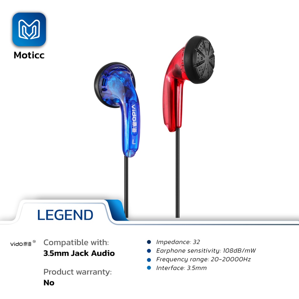 🇲🇨 VIDO EARBUD ORIGINAL - KERE HORE LEGEND - NON MIC EARPHONE