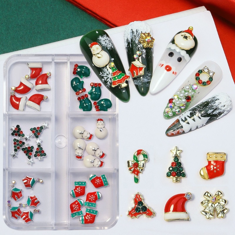 Zzz Ornamen Berlian Imitasi Tema Natal Untuk Dekorasi Nail Art DIY