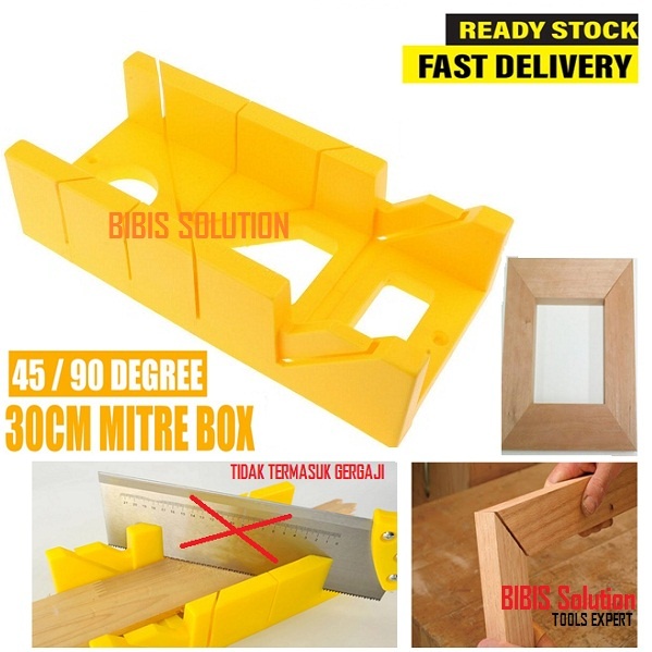 Miter Box Clamping Multifungsi Kotak mal Alat Bantu Potong Sudut Siku Pigura 12 Inch