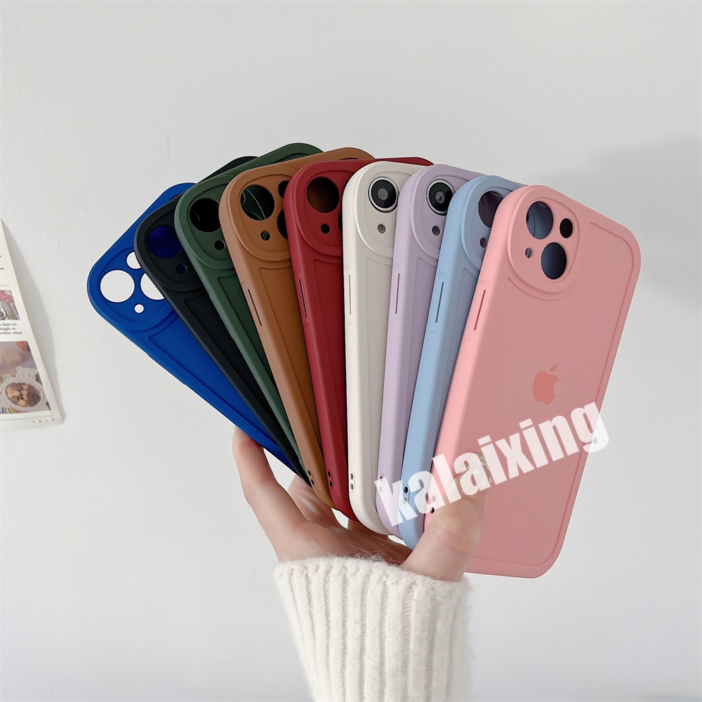 Casing Silikon untuk iPhone 14 / 13 / 12 / 11 Pro MAX X XS MAX XR 7plus 8plus Aksen Velvet