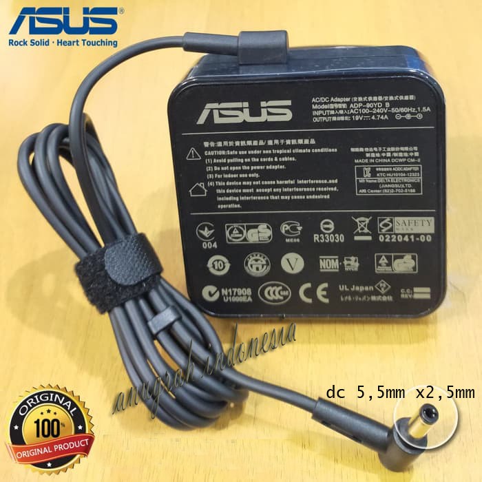 Adaptor Charger ORIGINAL Laptop ASUS X550ZE X550D X450JF X550DP X450J 19V 4,74A BONUS KABEL POWER