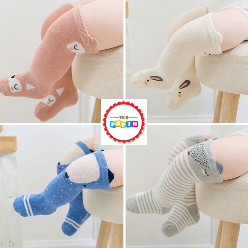 TokoPapin Kaos Kaki Anak Bayi Karakter Kaos Kaki Baby Panjang Korea Motif Hewan Lucu Import Halus Nyaman