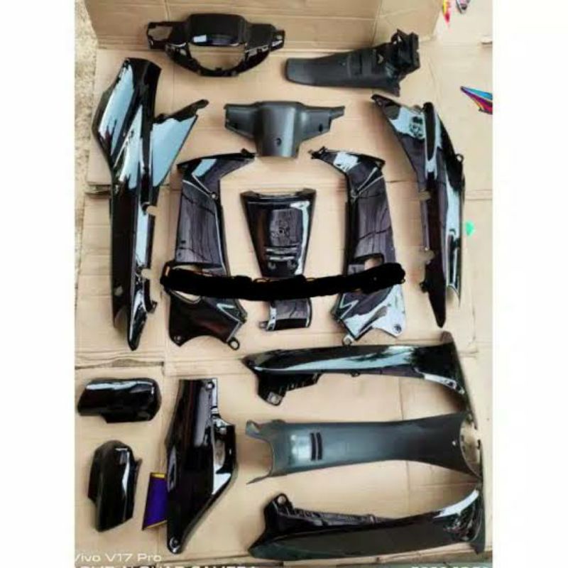 FULL BODY KOMPLIT SET BODY SUPRA X LAMA HITAM CARKAM | COVER BODY SET SUPRA X LAMA | full body supra X lama CAKRAM 2000 2001 2002/ compleete set body honda supra x hitam / merk win | BODY SUPRA X LAMA