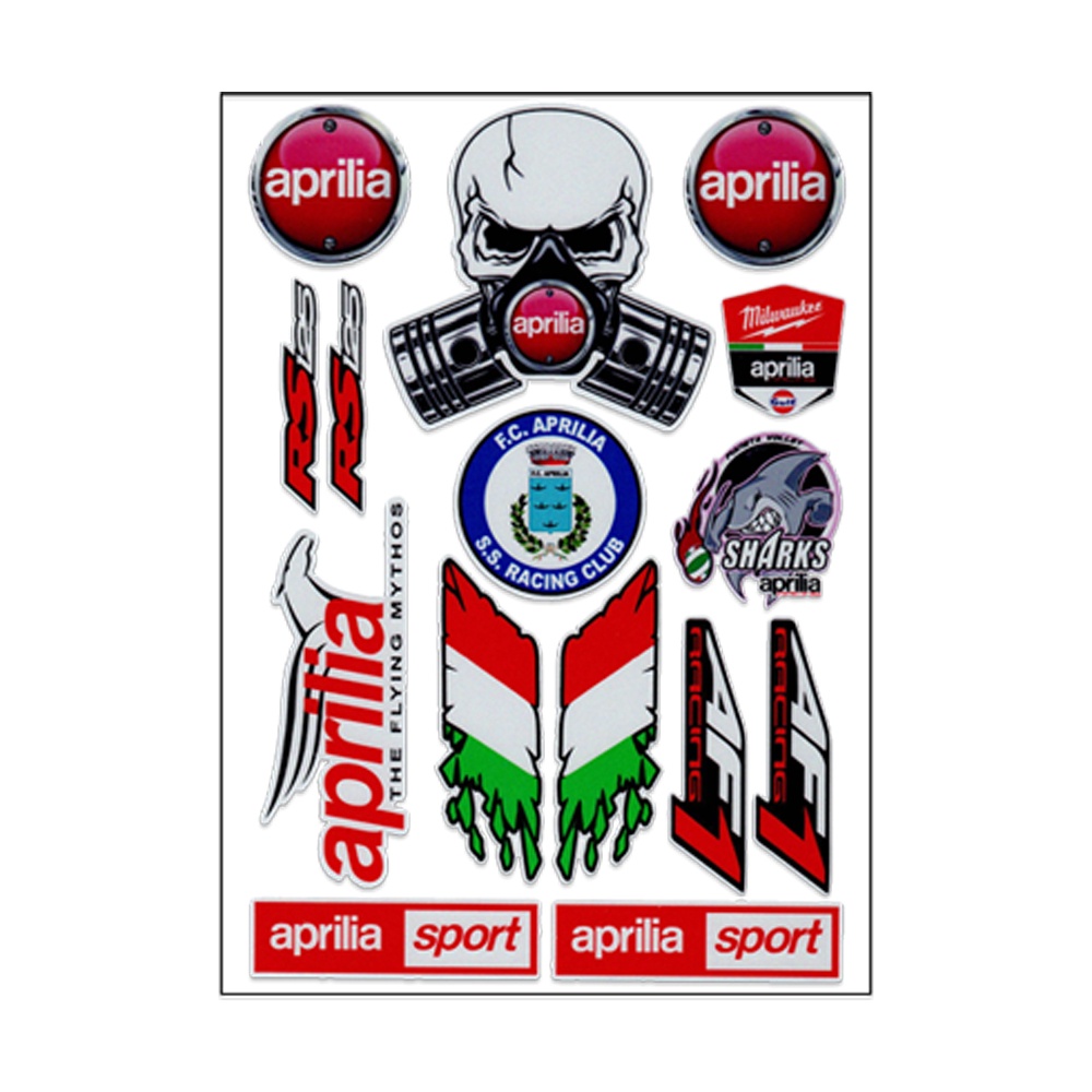 ❤READY STOCK❤ Aprilia Reflective Stickers Motorcross Motorcycle Logo Decals Motorbike Helmet Decoration Decal