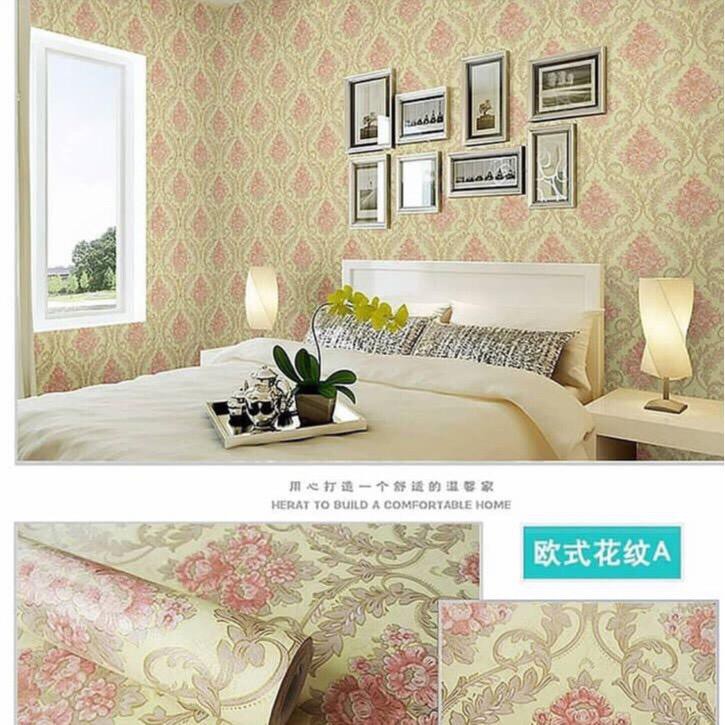 WALLPAPER DINDING BUNGA PINK HIJAU | Shopee Indonesia