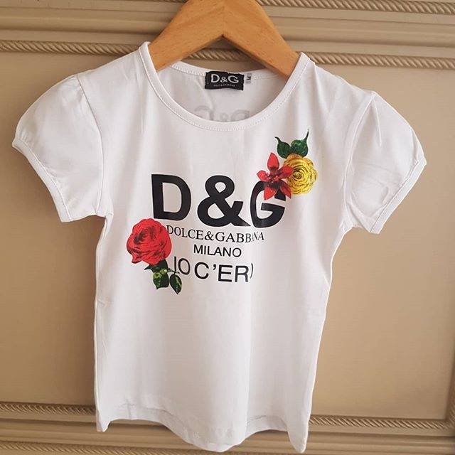 GA2586 DG FLOWER WHITE KAOS ANAK CEWEK IMPORT KOREA PUTIH MURAH PEREMPUAN