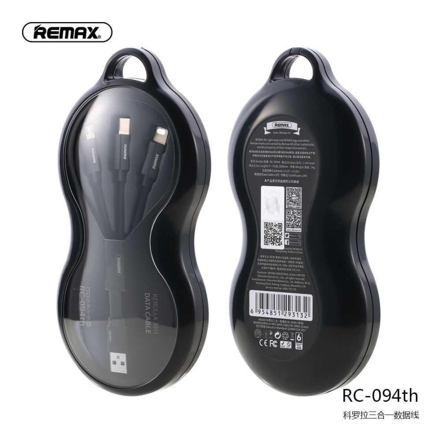 Remax Kerolla 3 in 1 RC-094th Data Cable for Lightning/Micro/Type-C
