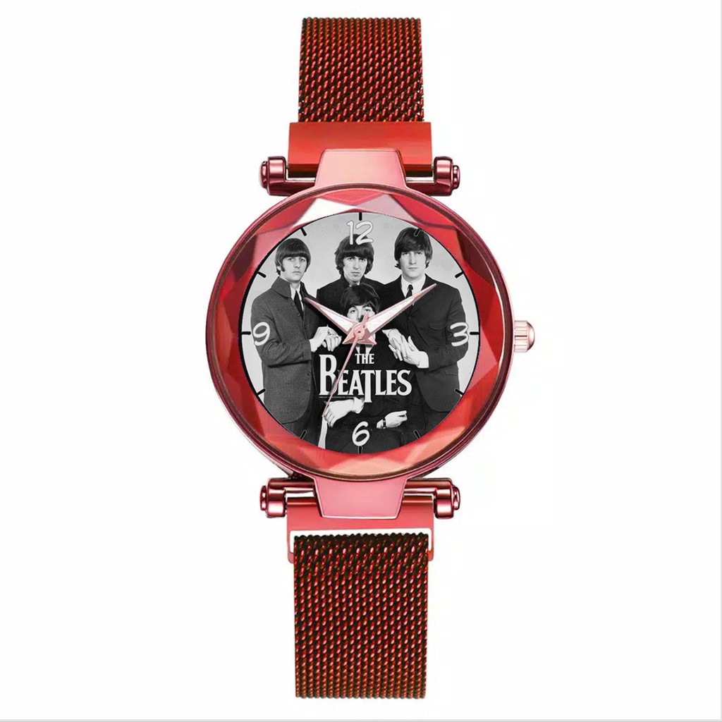 Jam Tangan Wanita Custom - THE BEATLES MOTIF 1 Free Box &amp; Batre Cadangan