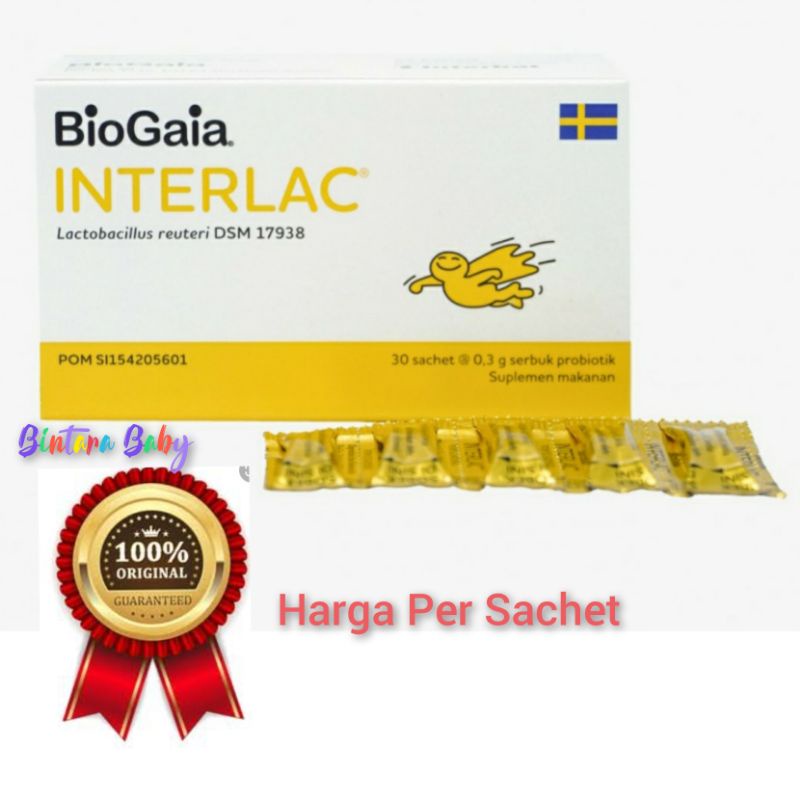 Interlac Sachet Probiotik Anak / Interlac ORIGINAL BioGia Sachet Interbat Suplemen Anak Diare