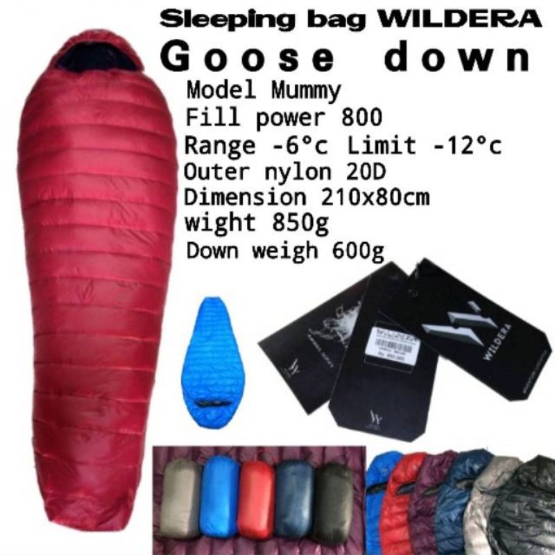 Sleeping bag bulu angsa wildera goose down ul not begonia