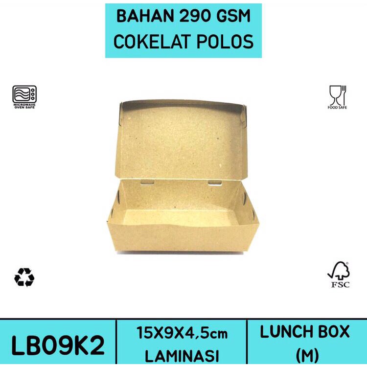 Paper Lunch Box Medium Ekonomis (LB9K2-Laminasi)