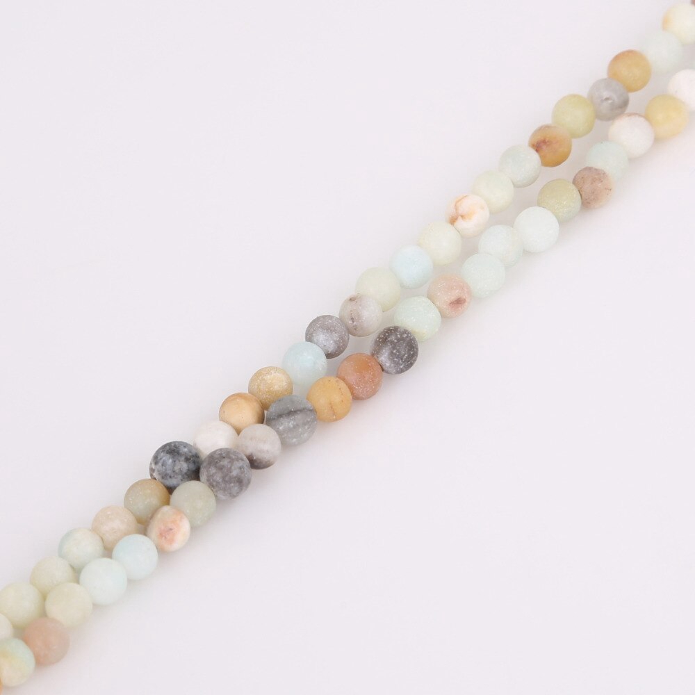 Untaian Manikmanik Batu Amazonite Agata Bulat Warna Warni Matte Ukuran 4 6 8 10 12mm