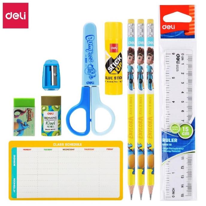 

Deli Paket Alat tulis Sekolah Lengkap Biru/Pink dengan Kartu Tabel