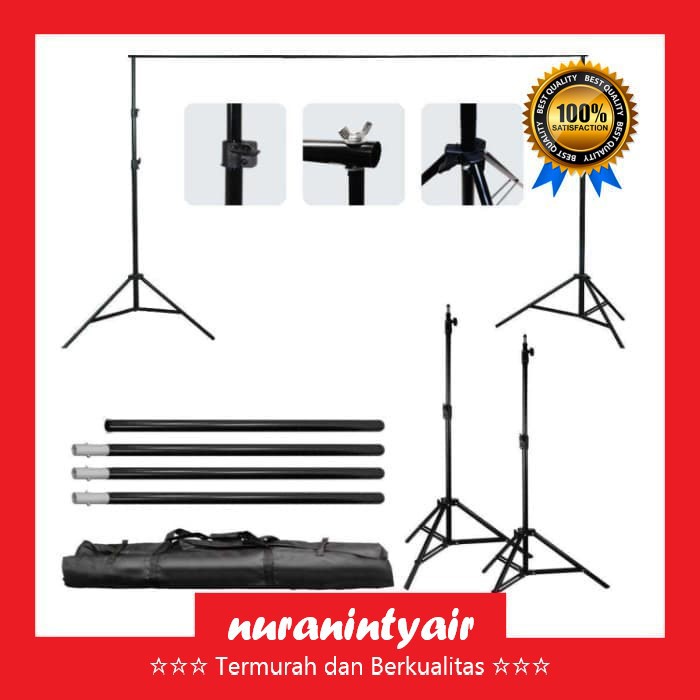 Hanging Rod Bracket Paket Alumunium 3mx1,9m 10ft Backdrop Foto Studio