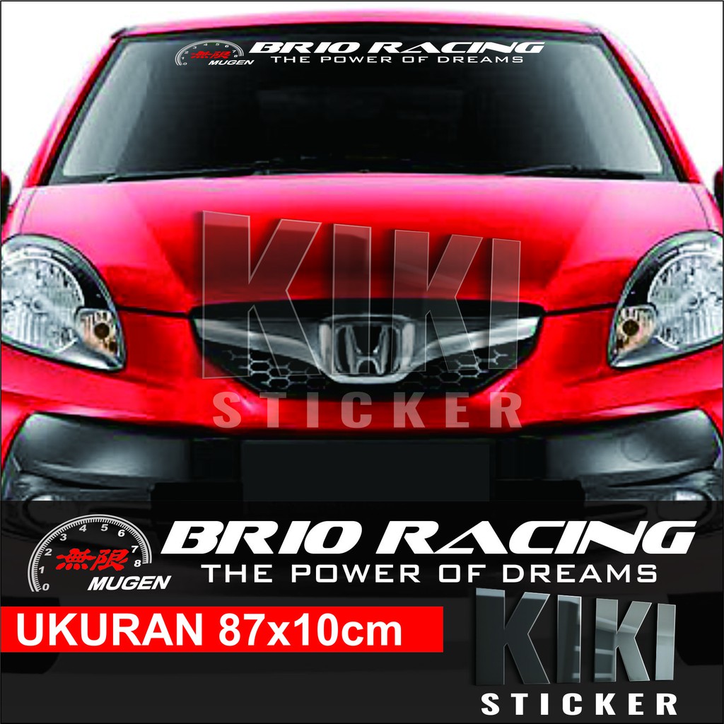 CUTTING STICKER - STICKER KACA DEPAN MOBIL BRIO RACING