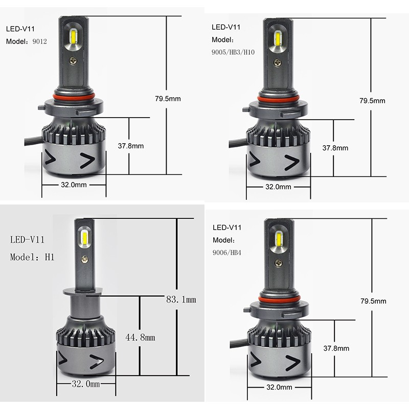 2Pcs【In stock】Car LED H1 H3 H4 H7 H8 H11 9005 9006 9012 headlight headlamp Fog lamp