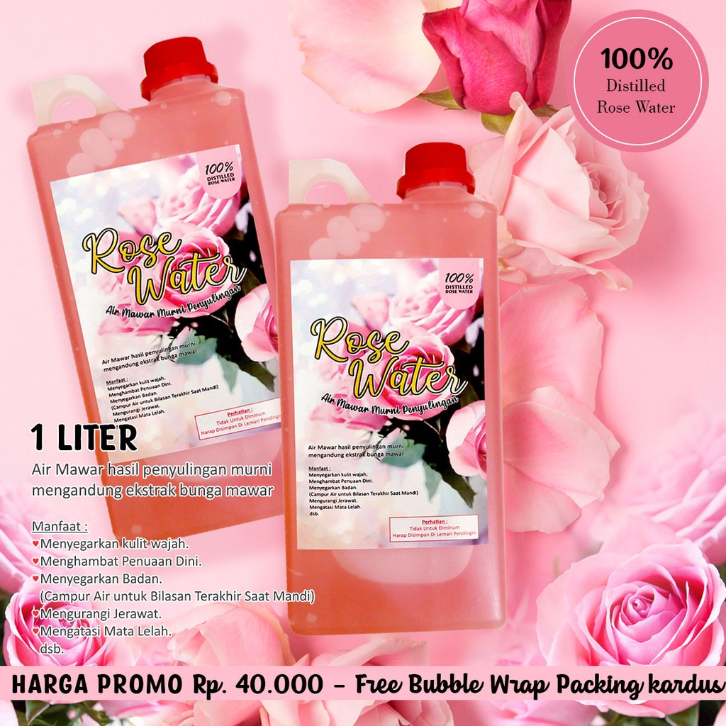 Air Mawar Sulingan 1 Liter / Ekstrak Bunga Mawar
