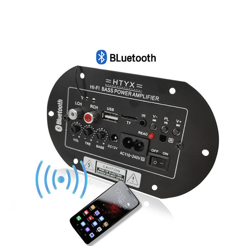 8/10 inch 12V/24V/220V Amplifier Board Audio Bluetooth USB FM Radio TF Player Subwoofer 35W Taffstudio Amplifier