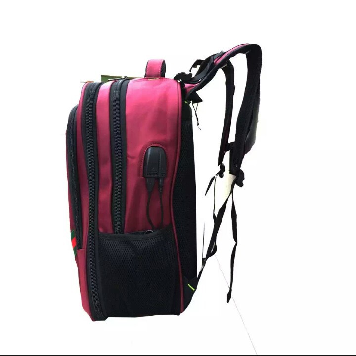 Polo Cavallo Tas Ransel Pria Dan Wanita Tas laptop original Tas Punggung Backpack Usb Portable - red